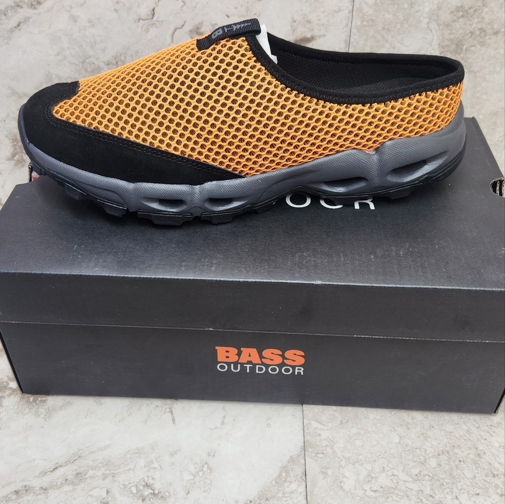 Bass Outdoor Aqua Mesh Slide Size 9.5 Color Flame Orange New Vacation Water Swim